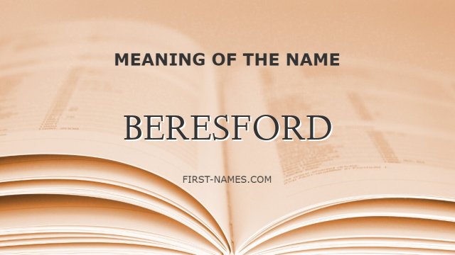 BERESFORD