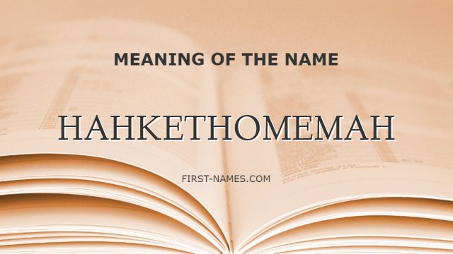 HAHKETHOMEMAH