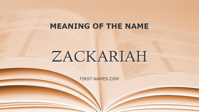 ZACKARIAH